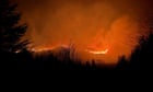 Firefighters tackle wildfire spreading over large forest area in Scotland
