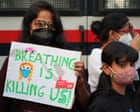 ‘I can’t breathe in this city’: inaction over Delhi’s suffocating pollution sparks rare protest