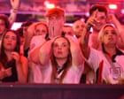 ‘I’ve got to get some sleep’: fans brave delays, a red card and a tense finish to cheer England into the final eight